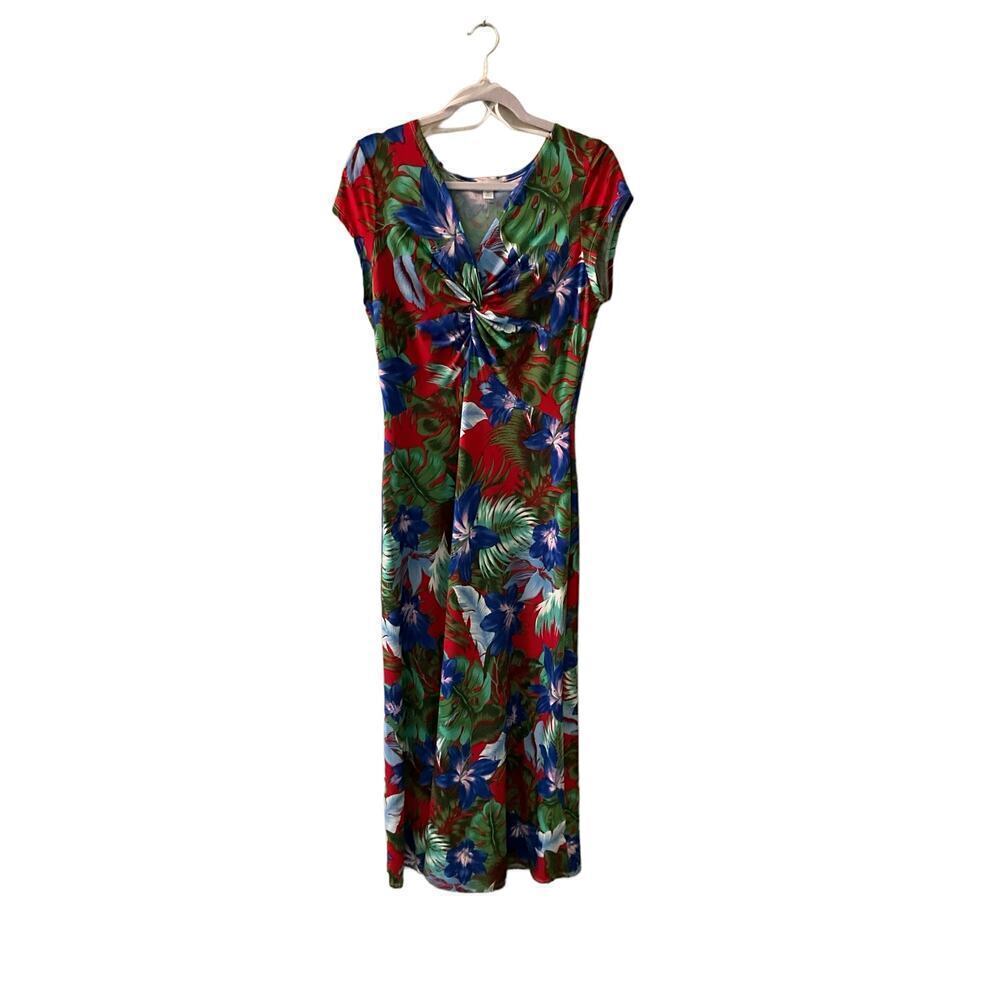 Oliviα Matthews Maxi Dress Women's Size XL Multicolor Tropical Floral Sleeveless